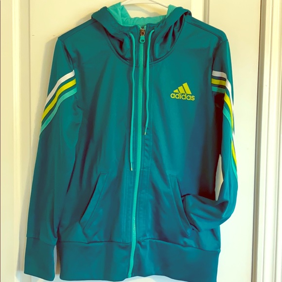 turquoise adidas hoodie